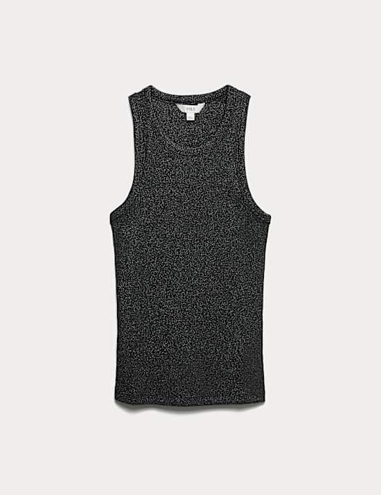 Débardeur en coton effet brillant