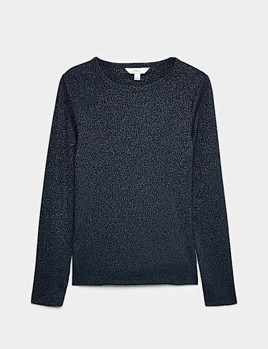 Cotton Rich Sparkly Ribbed Top