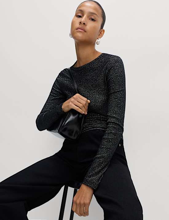 Cotton Rich Sparkly Ribbed Top