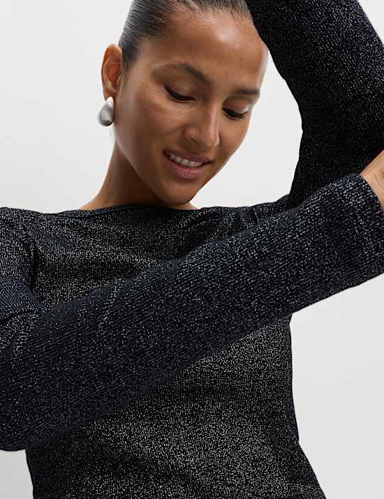 Cotton Rich Sparkly Ribbed Top