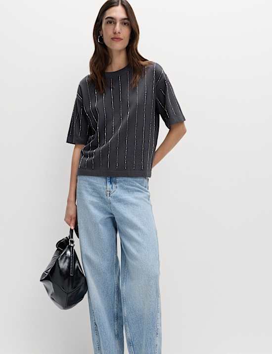 T-shirt 100 % coton à ornements