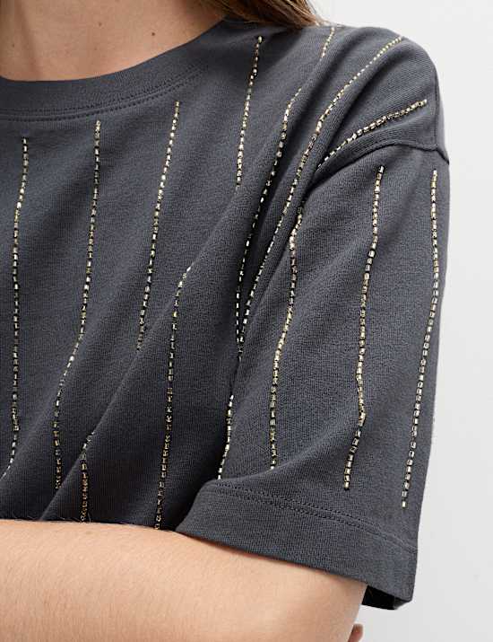 T-shirt 100 % coton à ornements