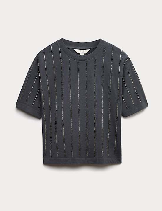 T-shirt 100 % coton à ornements