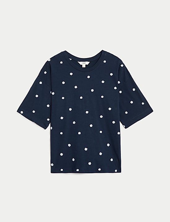 Pure Cotton Embroidered T-Shirt