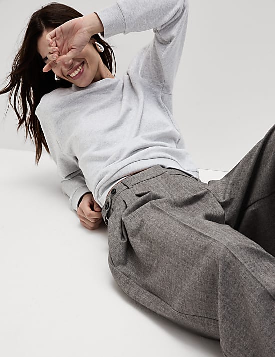 Cotton Rich Oversized Longline Sweatshirt