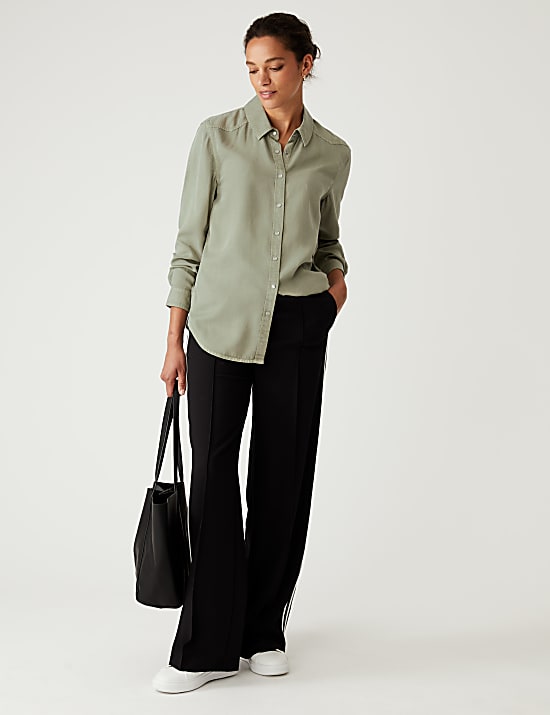 Pure Tencel&trade; Collared Long Sleeve Shirt