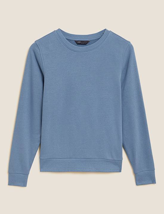 Mikina s kulat&yacute;m v&yacute;střihem a vysok&yacute;m pod&iacute;lem bavlny