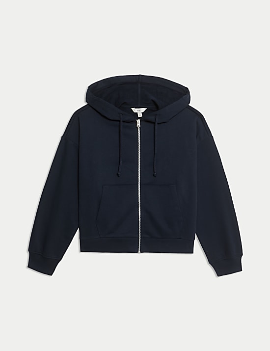 Cotton Rich Zip Up Hoodie