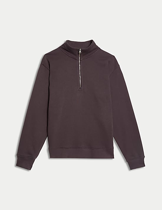 Cotton Rich Half Zip Sweatshirt