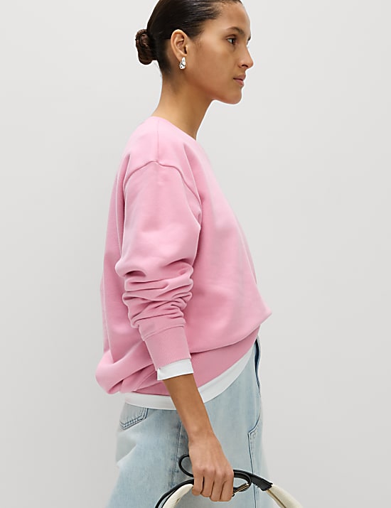 Cotton Rich Oversized Longline Sweat-shirt