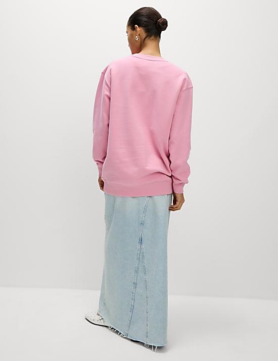 Cotton Rich Oversized Longline Sweat-shirt