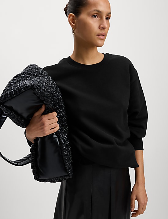 Cotton Rich Oversized Longline Sweat-shirt