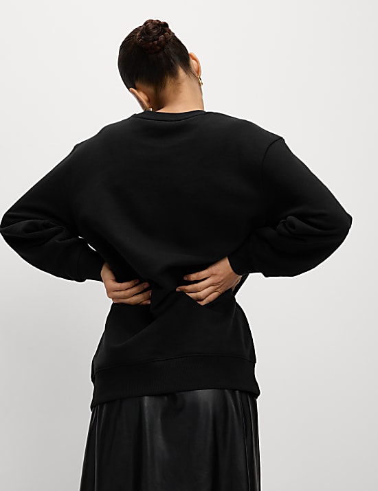 Cotton Rich Oversized Longline Sweat-shirt