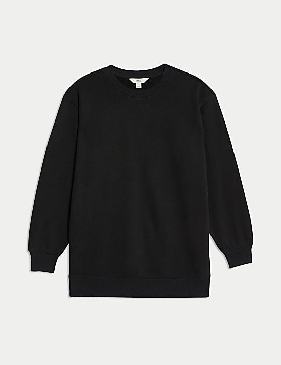 Cotton Rich Oversized Longline Sweat-shirt