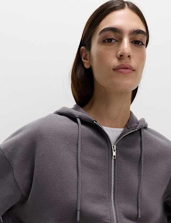 Φούτερ με κουκούλα, φερμουάρ και υψηλή περιεκτικότητα σε βαμβάκι