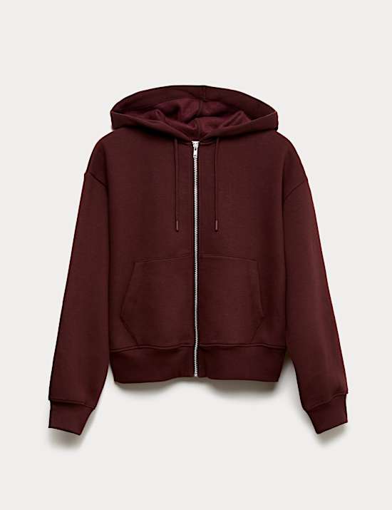 Sweat en coton à capuche et fermeture à glissière