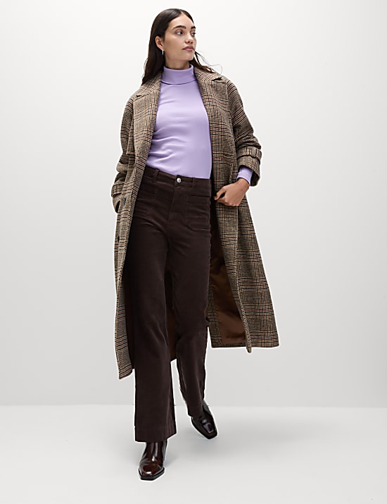 Top coupe cintrée côtelé en coton