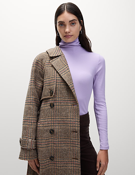 Top coupe cintrée côtelé en coton