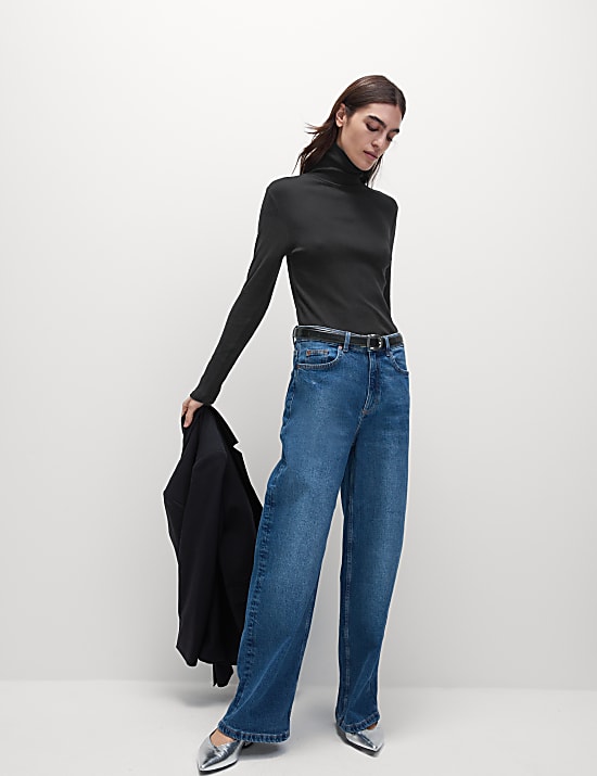 Cotton Rich Ribbed Slim Fit Top