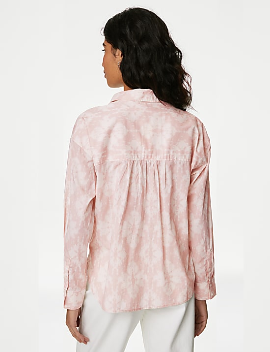 Chemise 100 % coton avec imprim&eacute; et encolure