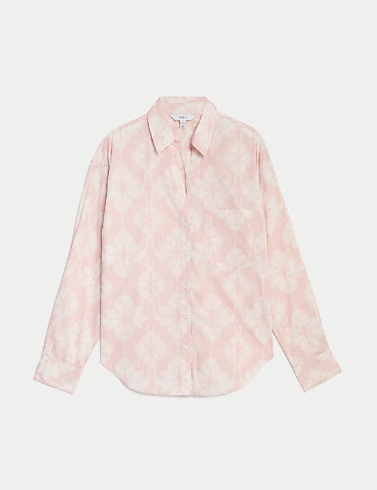 Chemise 100 % coton avec imprim&eacute; et encolure