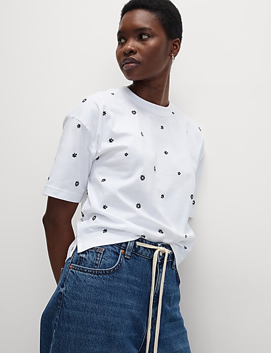Pure Cotton Floral T-Shirt