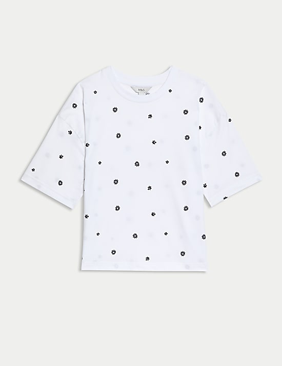 Pure Cotton Floral T-Shirt