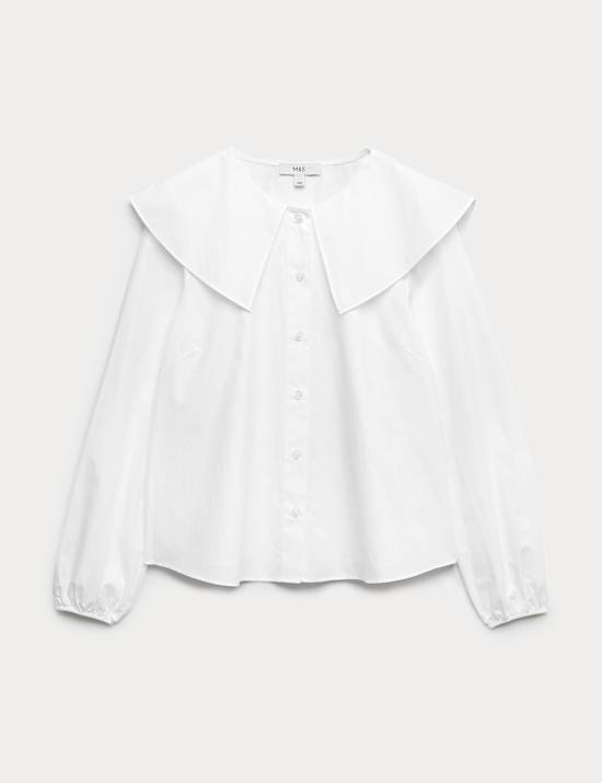 Pure Cotton Collared Blouse