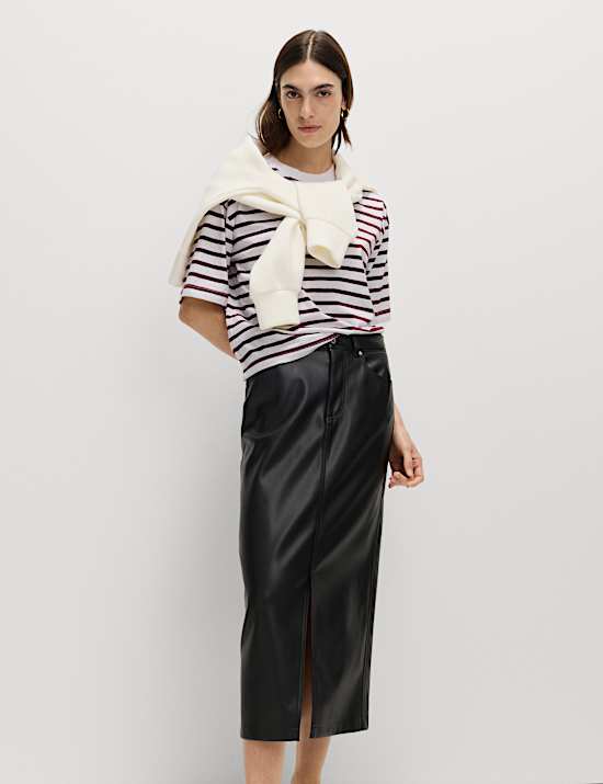 Pure Cotton Relaxed Striped Boxy T-Shirt