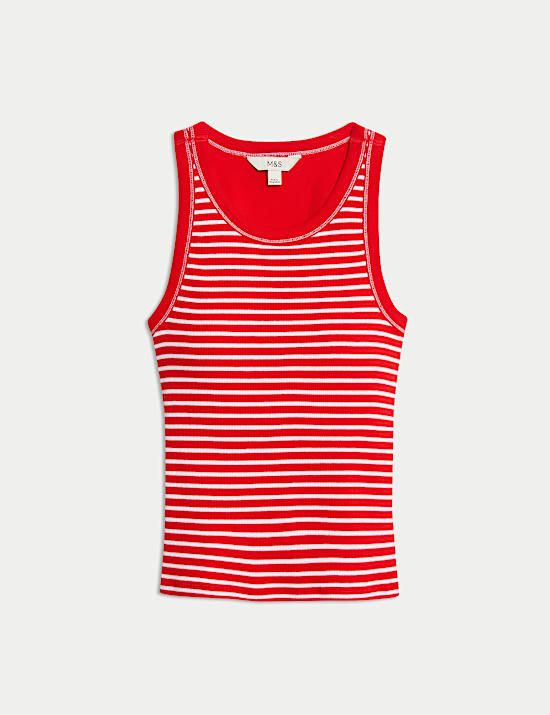 Cotton Rich Striped Secret Support Vest