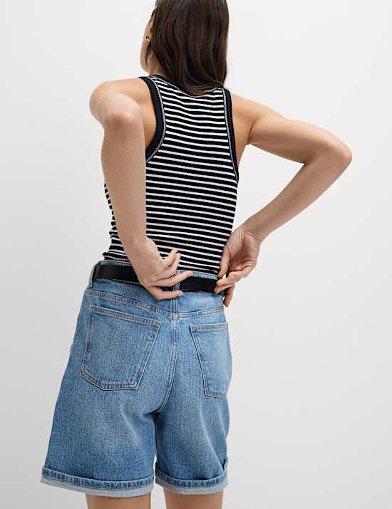 Cotton Rich Striped Secret Support Vest