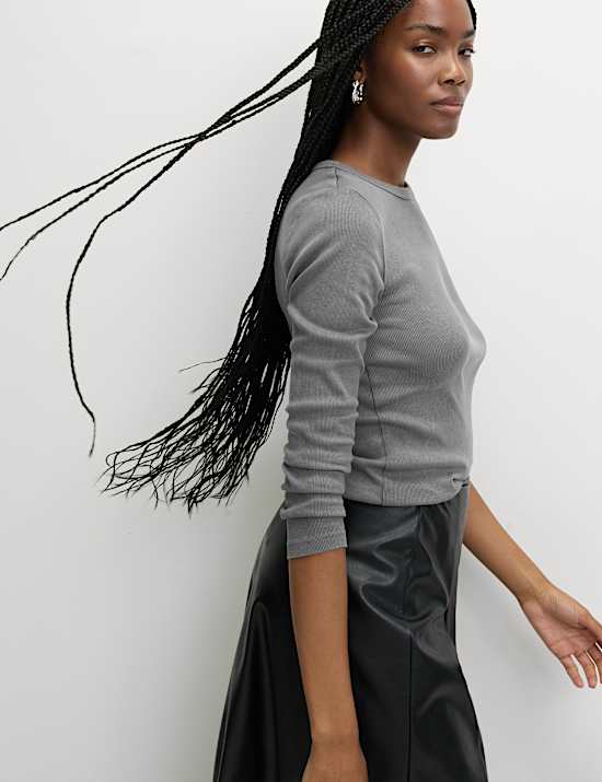 Cotton Rich Ribbed Garment Dye Top