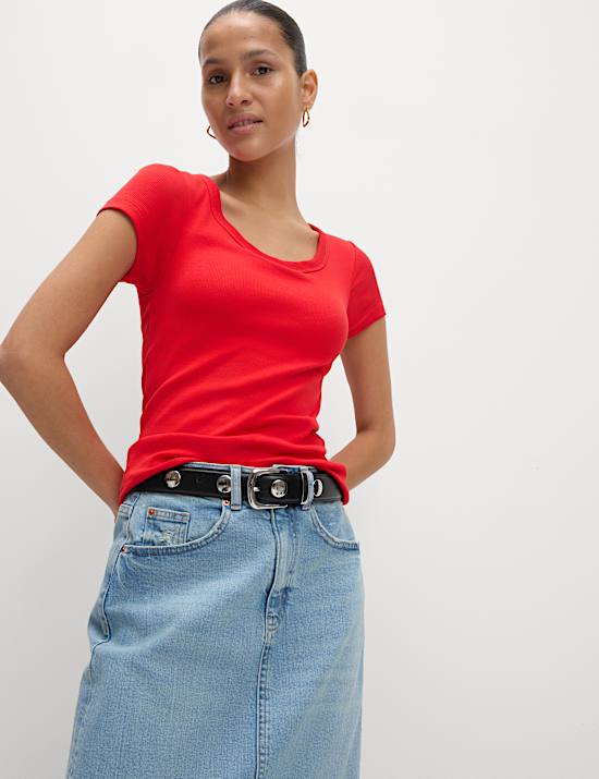 Cotton Rich Slim Fit Secret Support Top