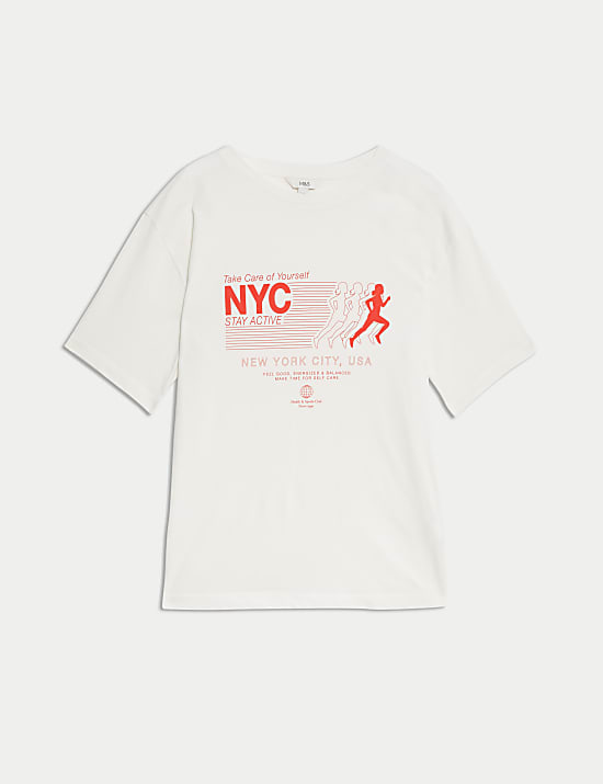 T-shirt van puur katoen met normale pasvorm en structuur