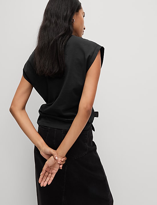 Pure Cotton Oversized Cap Sleeve T-Shirt