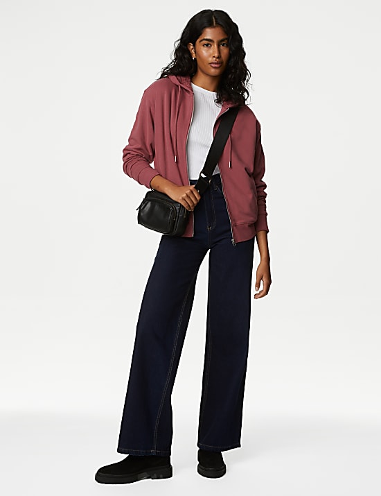 Cotton Rich Borg Lined Zip Up Hoodie