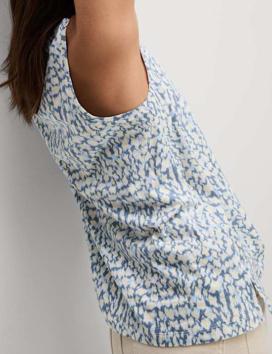 Cotton Rich Printed Relaxed Vest