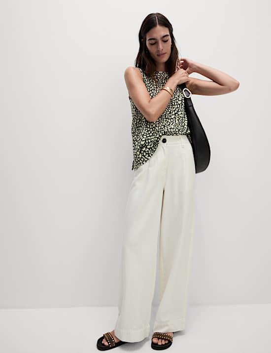 Cotton Rich Printed Relaxed Vest