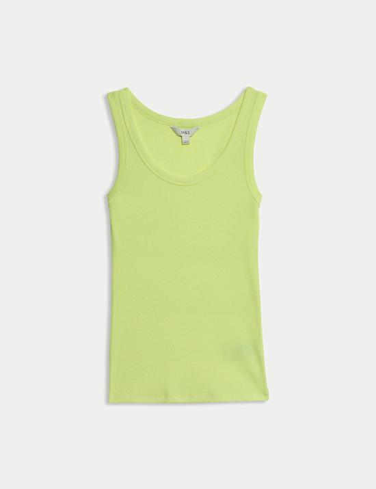 Cotton Rich Ribbed Slim Fit Vest Top