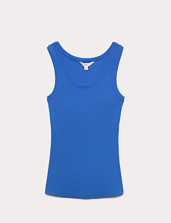 Cotton Rich Ribbed Slim Fit Vest Top