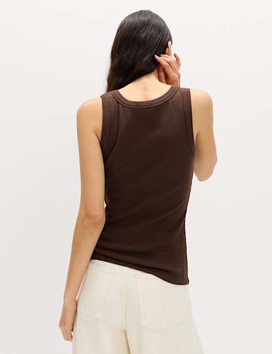 Cotton Rich Ribbed Slim Fit Vest Top