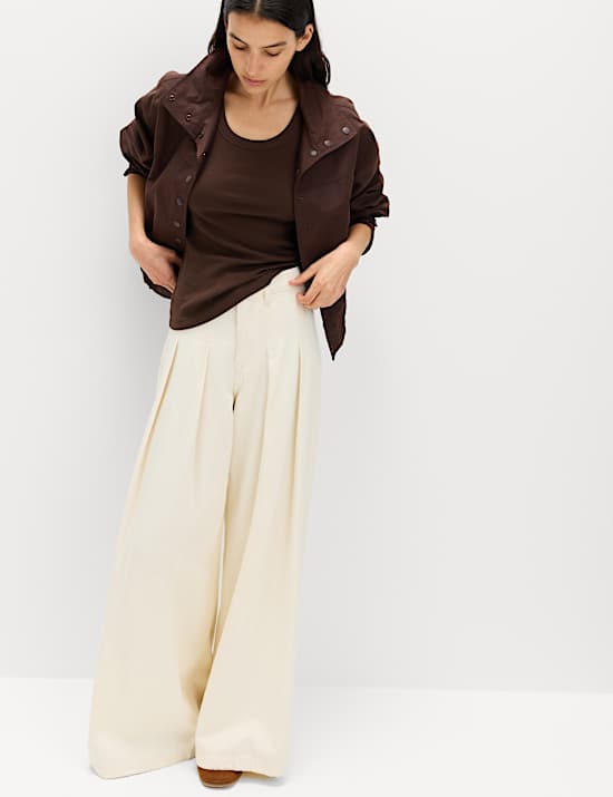 Cotton Rich Ribbed Slim Fit Vest Top