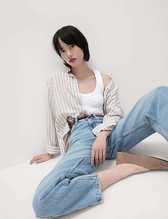 Cotton Rich Ribbed Slim Fit Vest Top