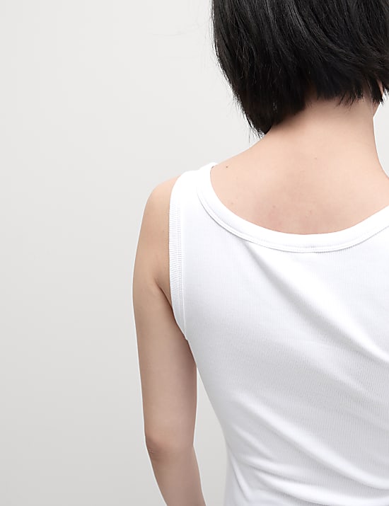 Cotton Rich Ribbed Slim Fit Vest Top