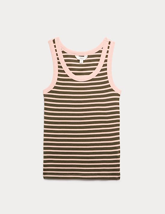 Cotton Rich Ribbed Slim Fit Vest Top