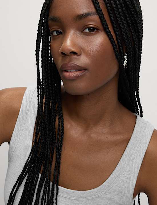 Cotton Rich Ribbed Slim Fit Vest Top