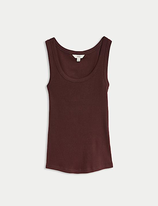 Cotton Rich Ribbed Slim Fit Vest Top