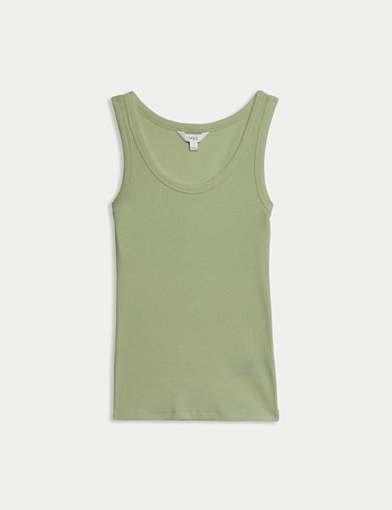 Cotton Rich Ribbed Slim Fit Vest Top