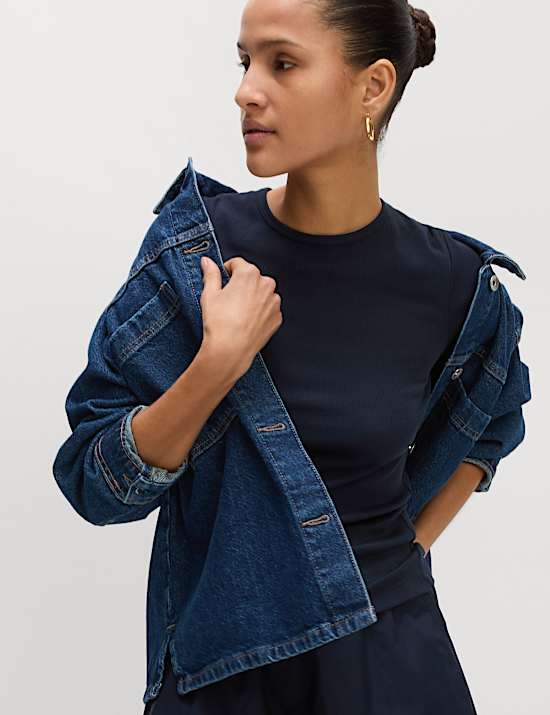 Cotton Rich Ribbed Slim Fit T-Shirt