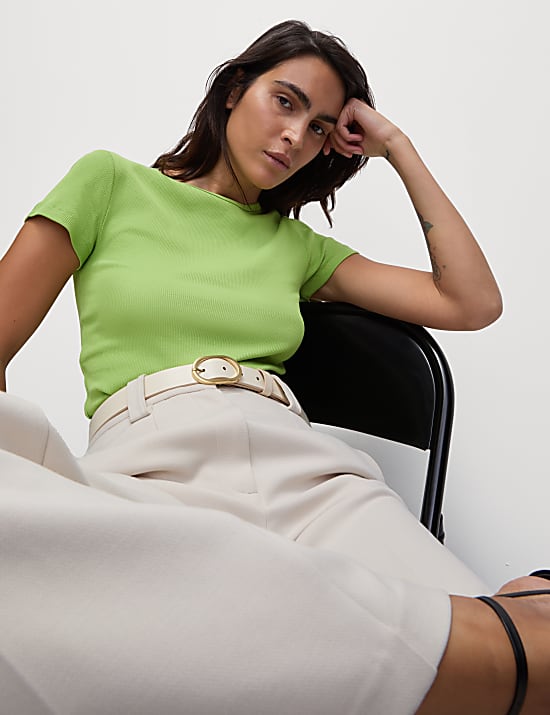 Cotton Rich Ribbed Slim Fit T-Shirt